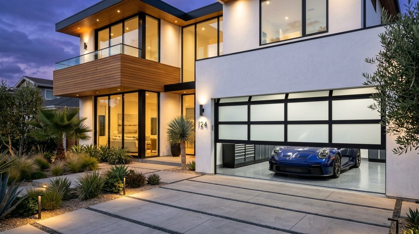 Ingram Garage Door Services Garage Door Gliding Open Revealing Warm Illuminated Interior